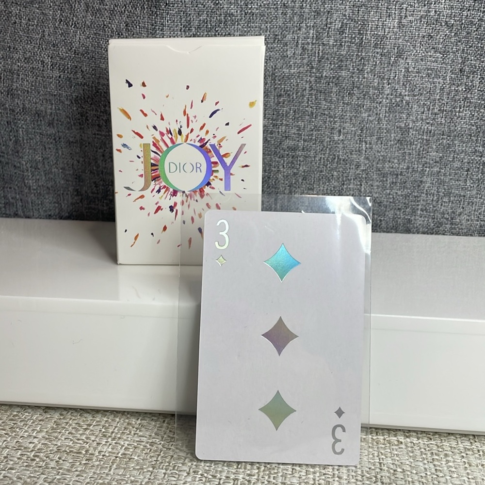 Dior Joy Holographic Playing Card: Three of Diamonds